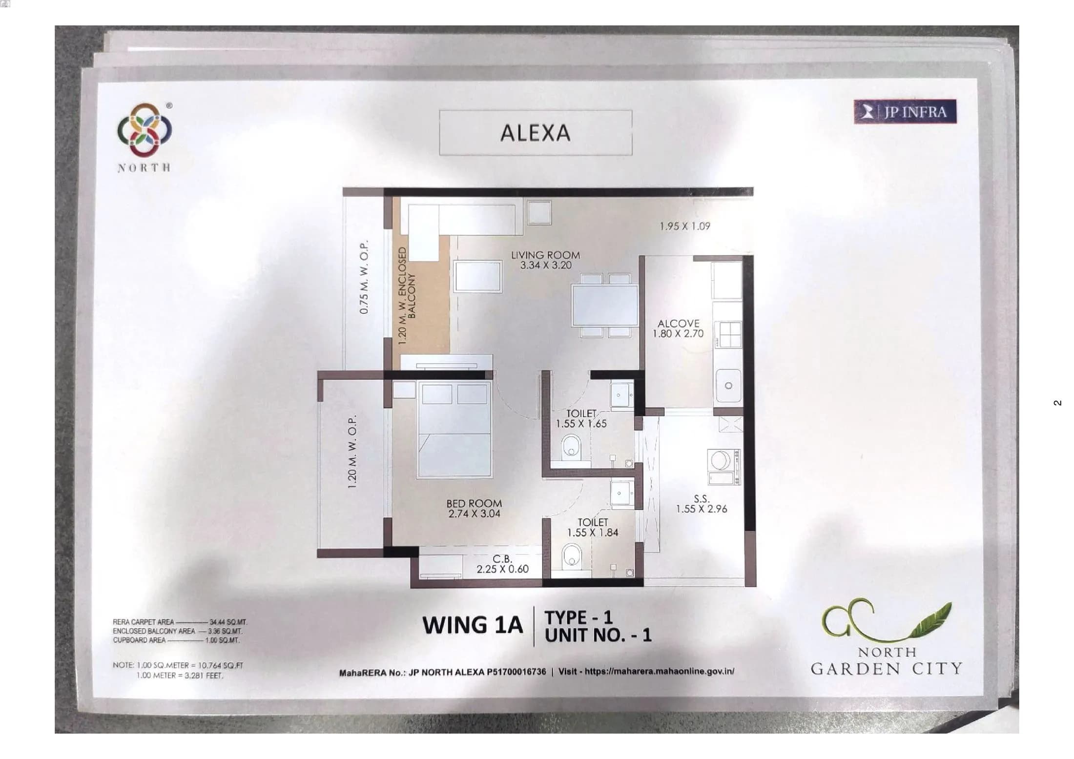Unit plan - 360 sq.ft.