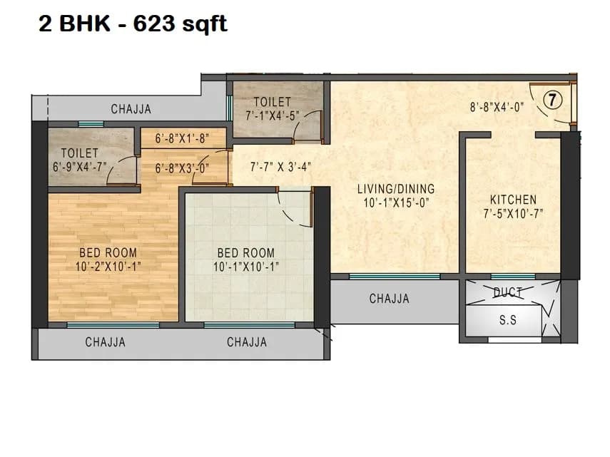 Unit plan - 623 sq.ft.