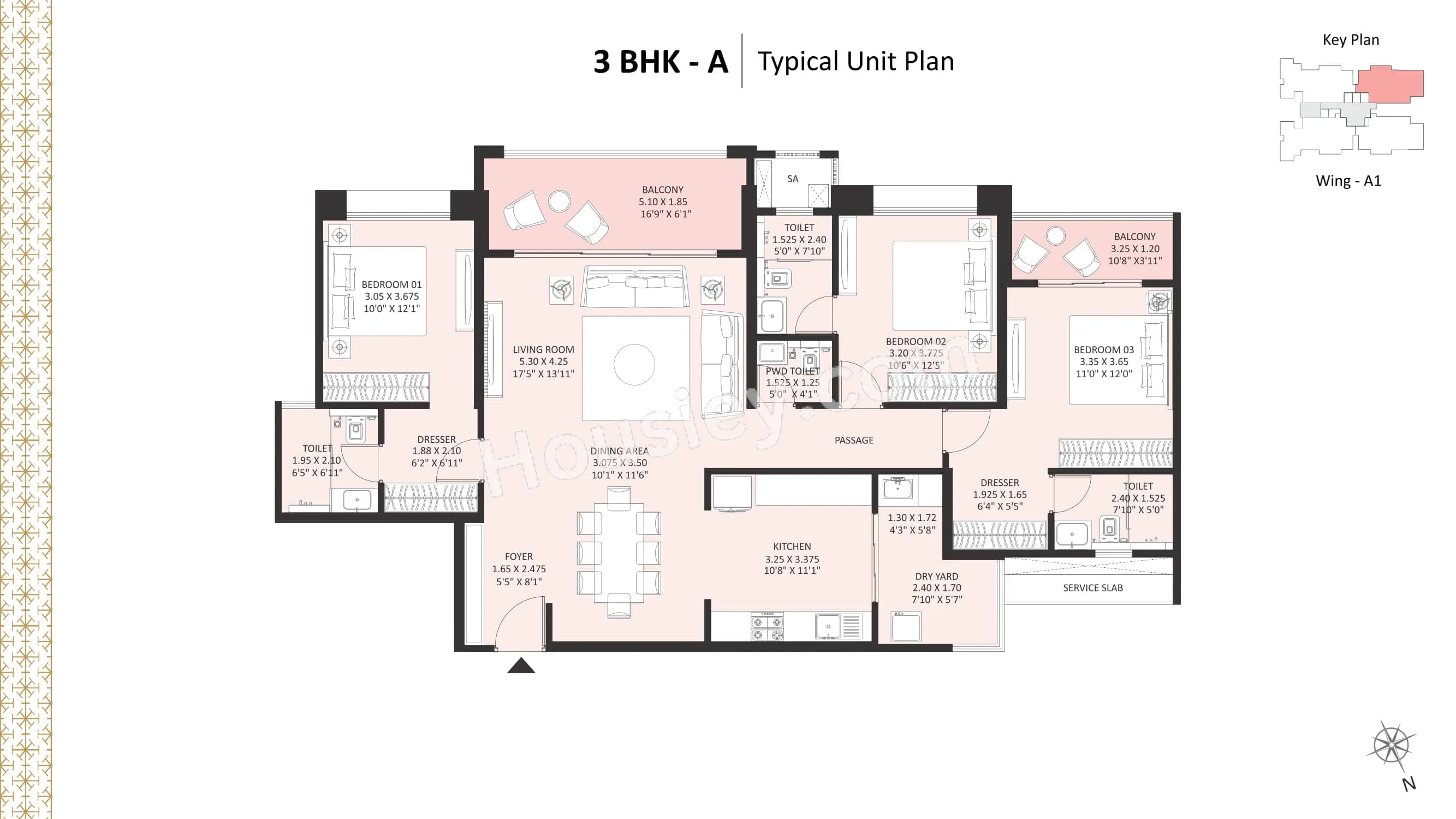 Unit plan - 1519 sq.ft.