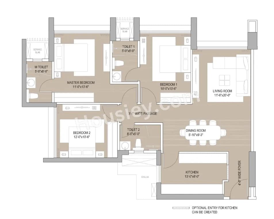 Unit plan - 912 sq.ft.