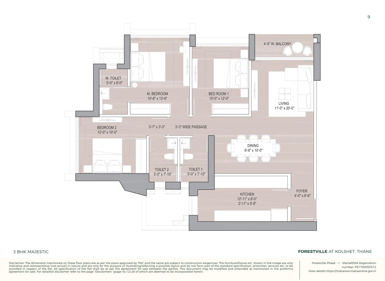 Unit plan - 1080 sq.ft.
