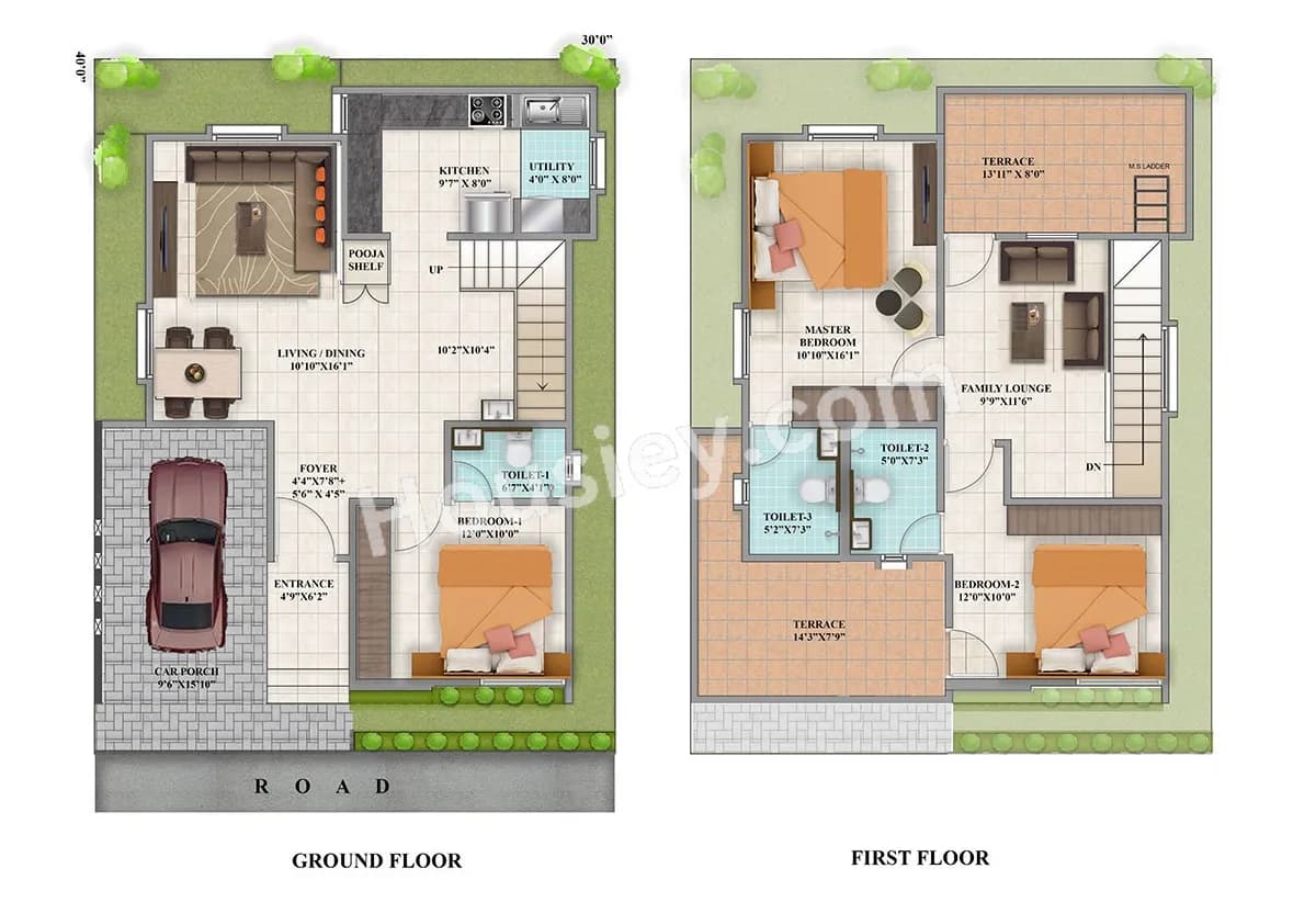 Unit plan - 1200 sq.ft.