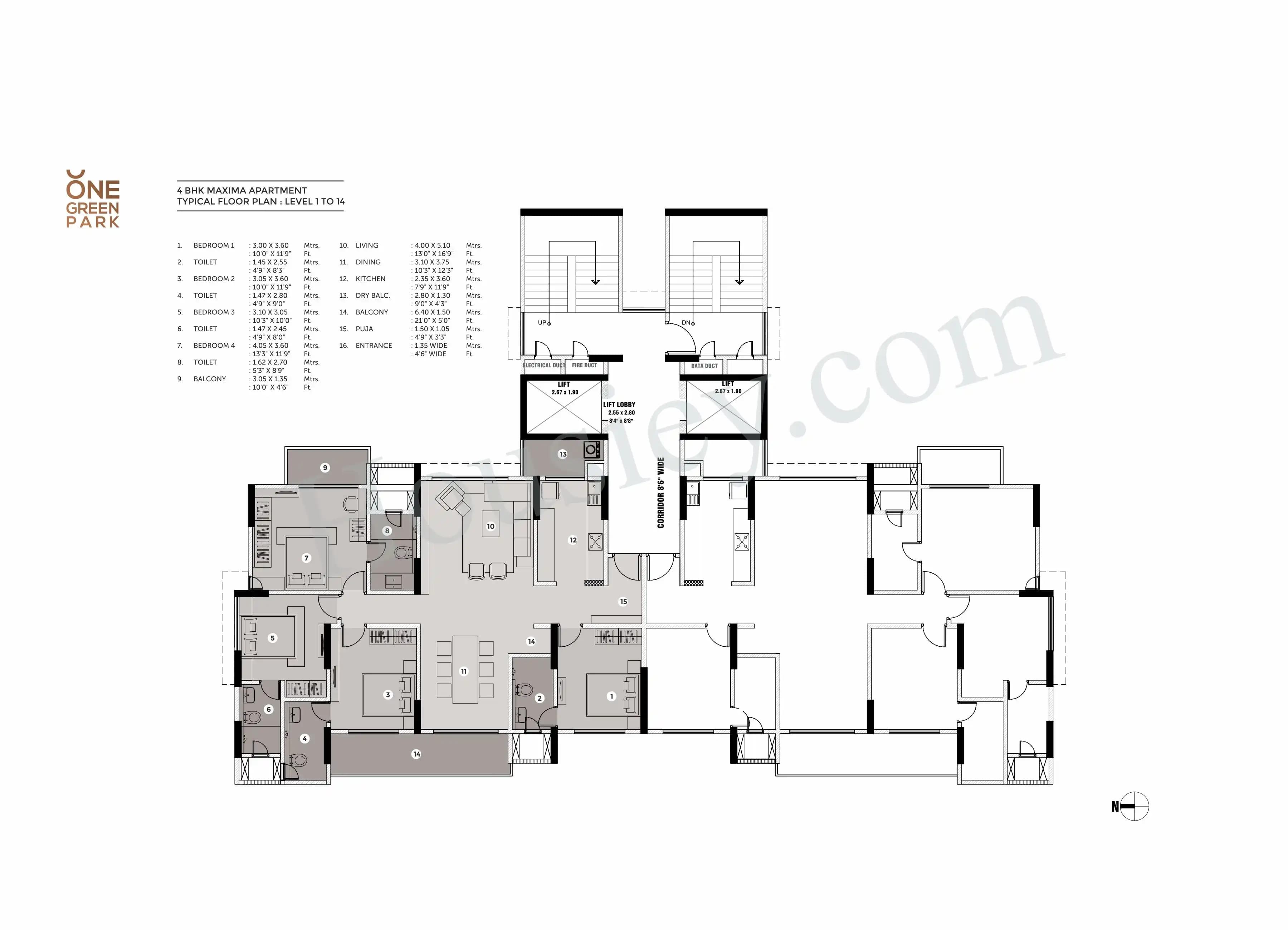 Unit plan - 1500 sq.ft.