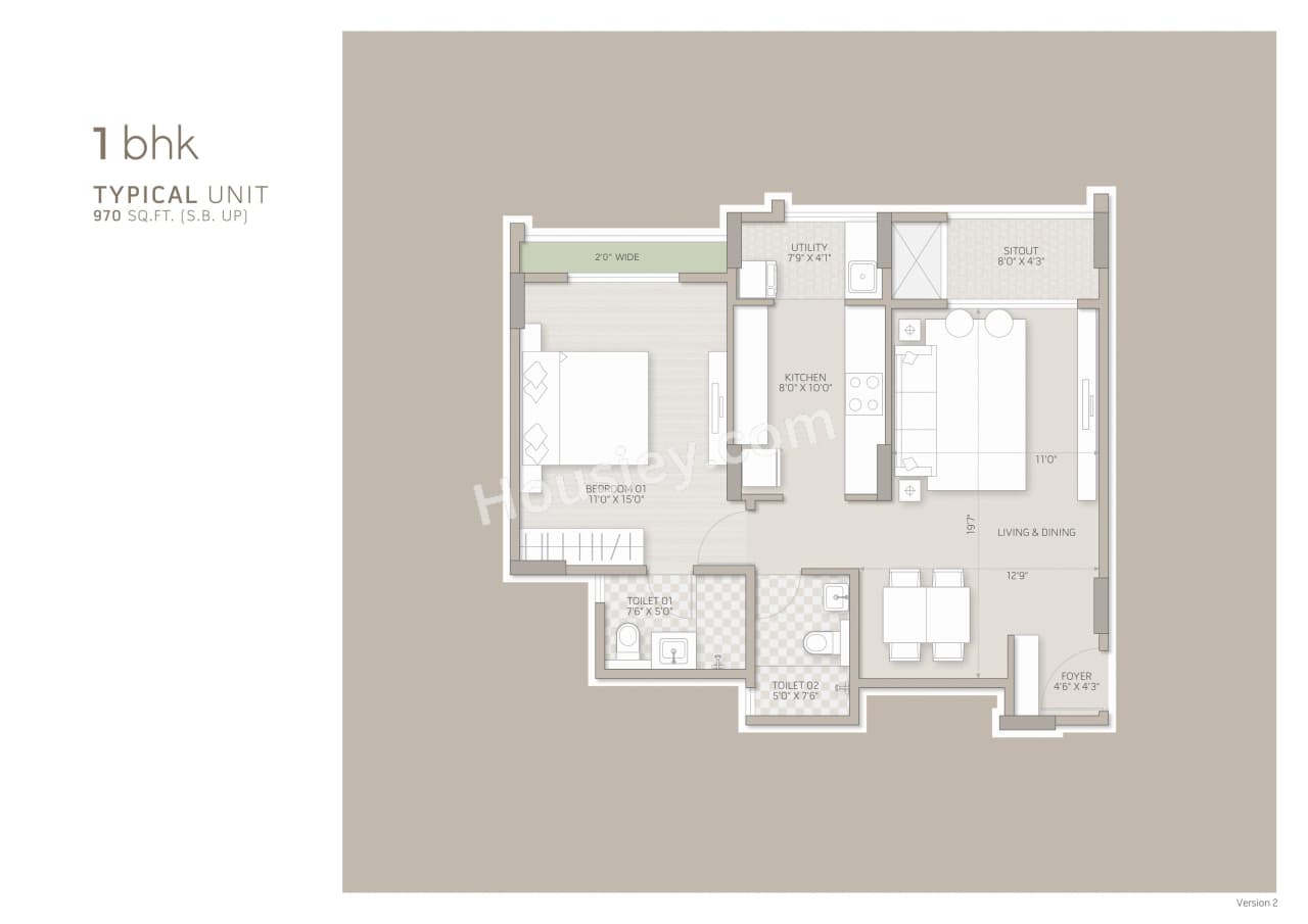 Unit plan - 650 sq.ft.
