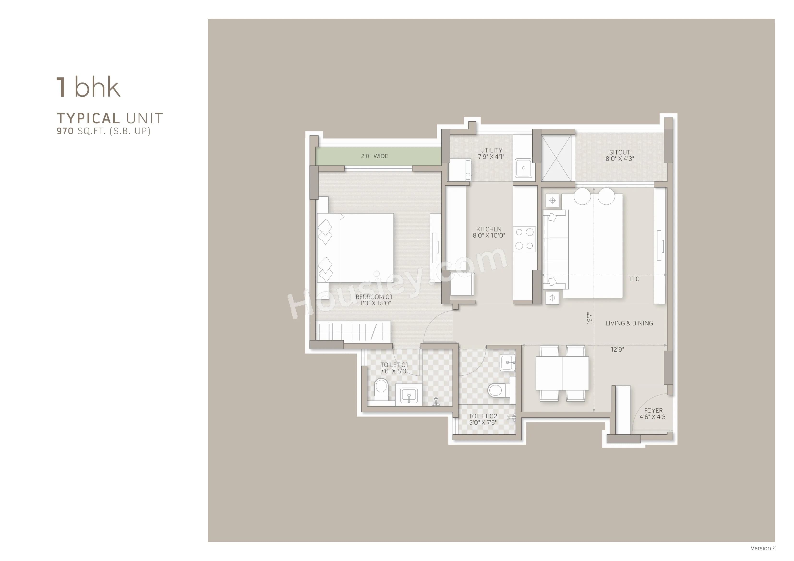 Unit plan - 650 sq.ft.