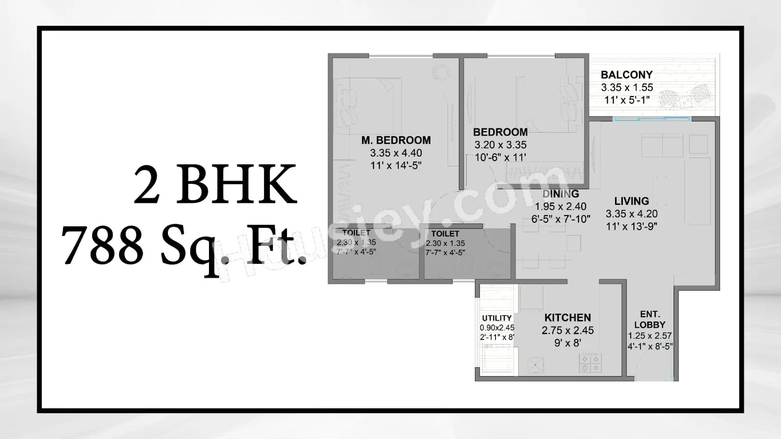 Unit plan - 788 sq.ft.