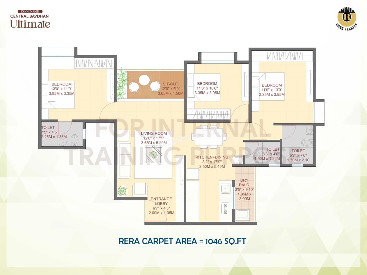 Unit plan - 1046 sq.ft.