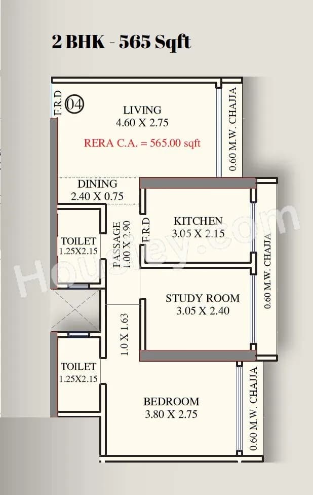 Unit plan - 565 sq.ft.