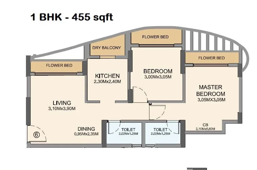 Unit plan - 455 sq.ft.