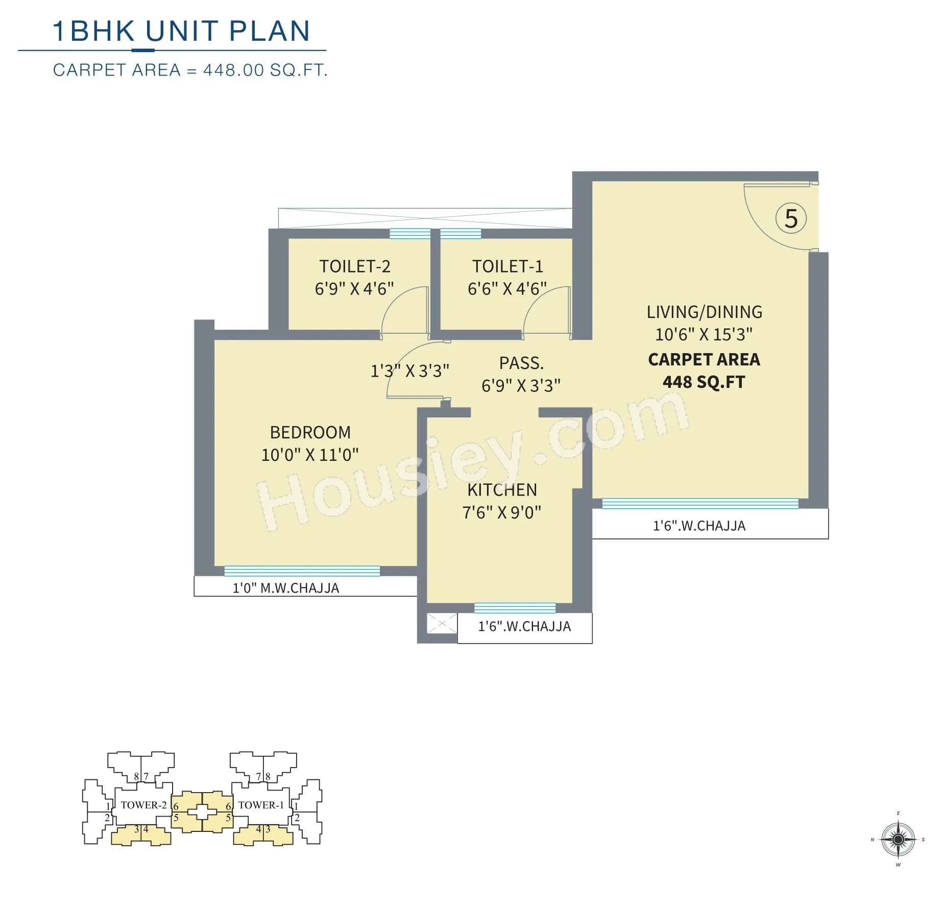 Unit plan - 448 sq.ft.