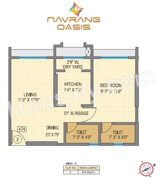 Unit plan - 474 sq.ft.