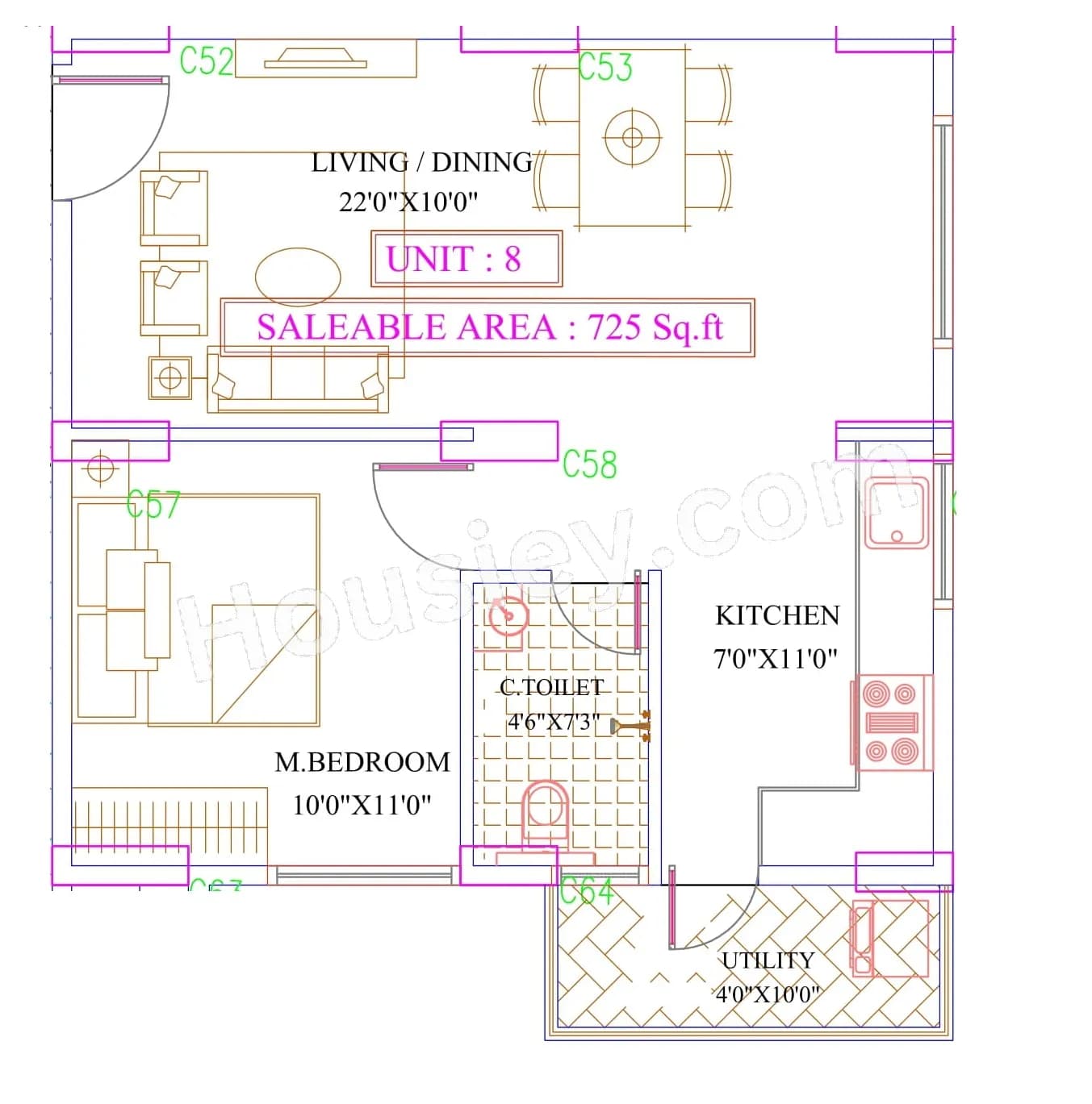 Unit plan - 471 sq.ft.