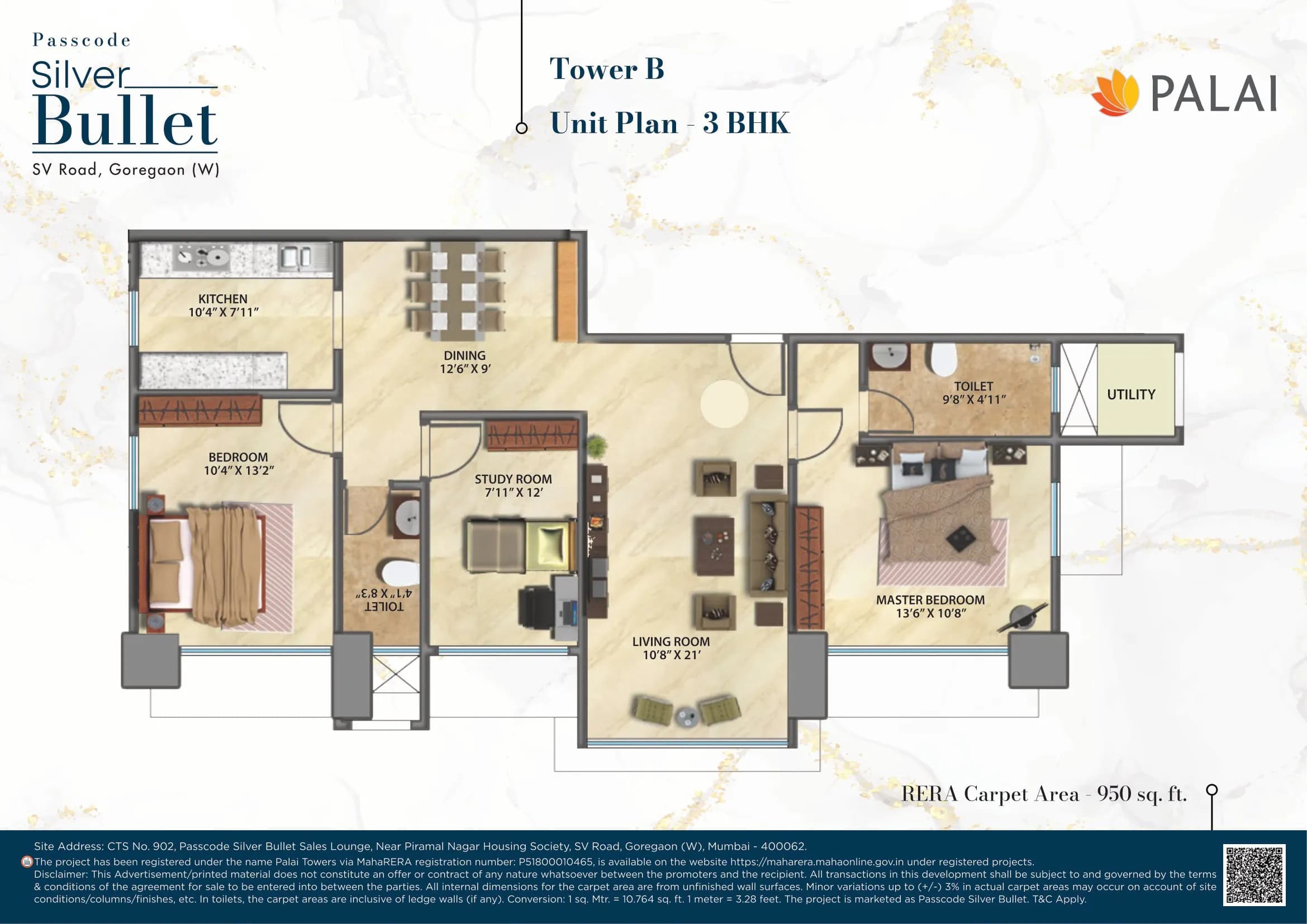 Unit plan - 950 sq.ft.