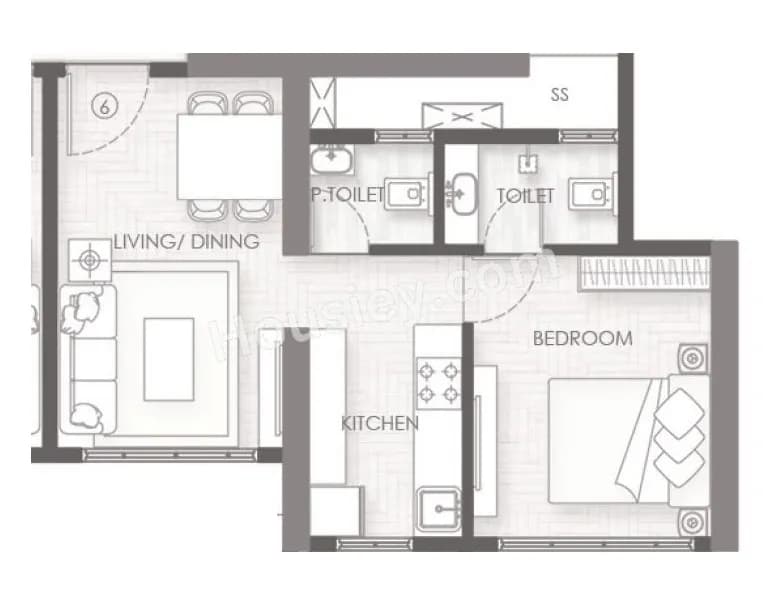 Unit plan - 381 sq.ft.