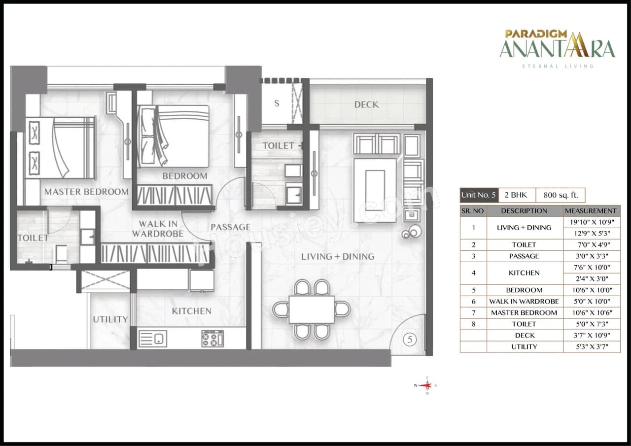 Unit plan - 800 sq.ft.