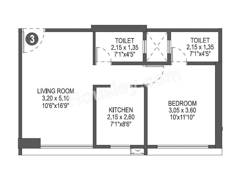 Unit plan - 467 sq.ft.