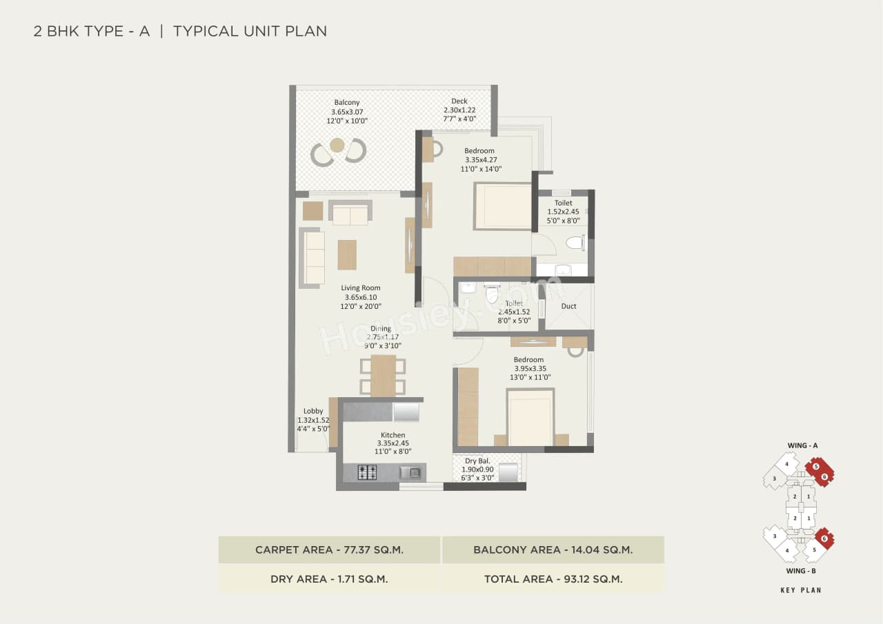 Unit plan - 1002 sq.ft.