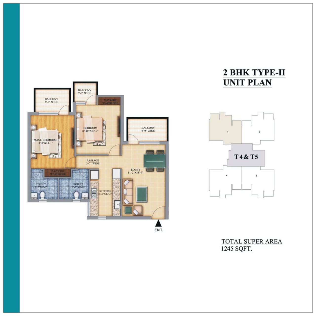 Unit plan - 950 sq.ft.