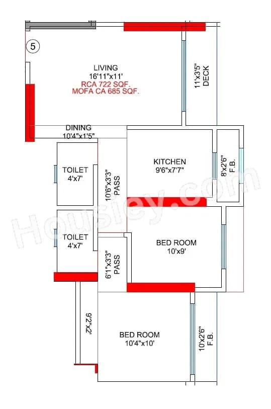 Unit plan - 685 sq.ft.