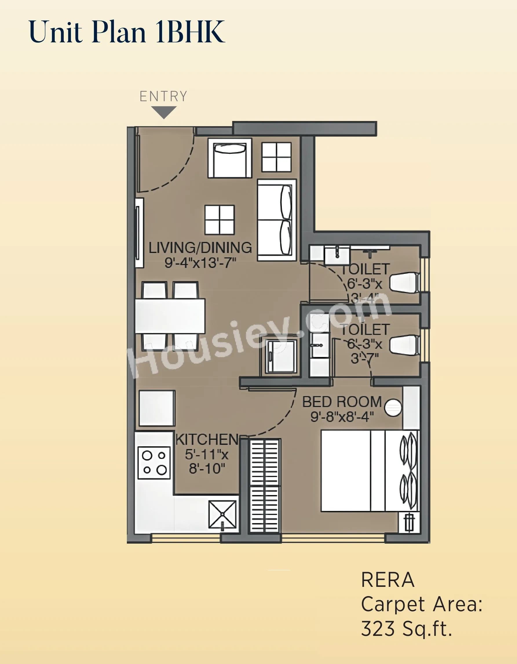 Unit plan - 323 sq.ft.