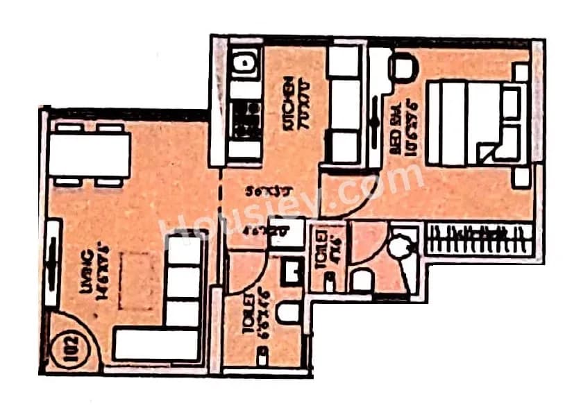 Unit plan - 408 sq.ft.