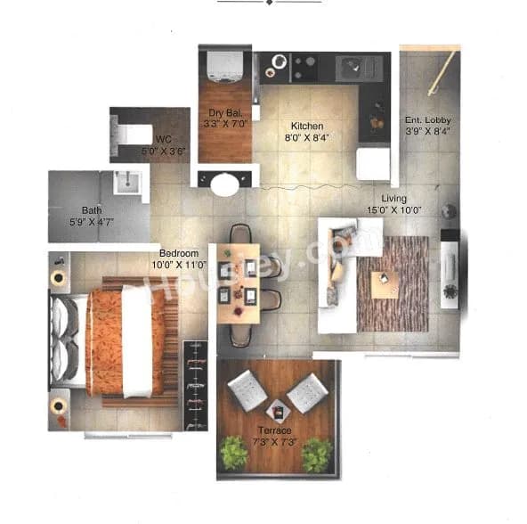 Unit plan - 521 sq.ft.