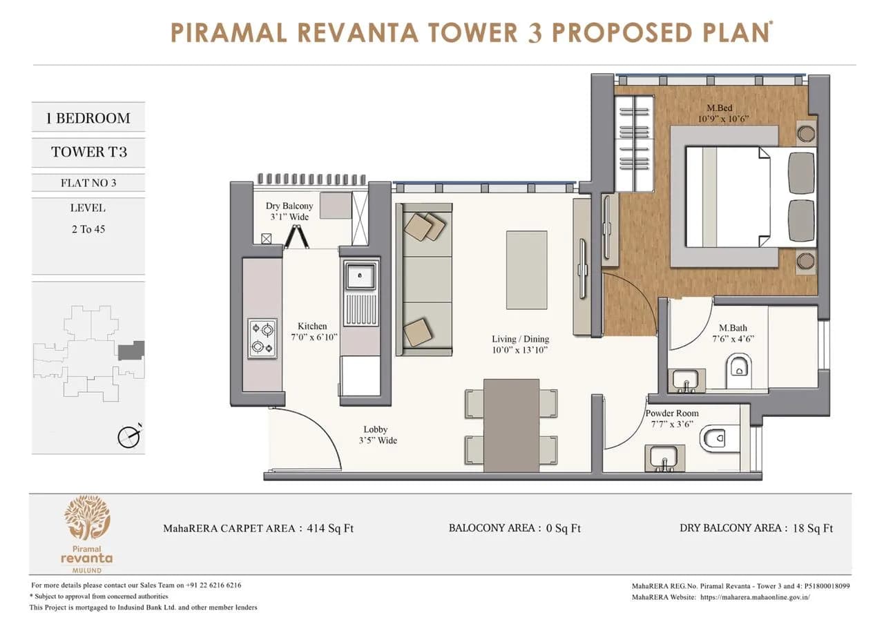 Unit plan - 439 sq.ft.