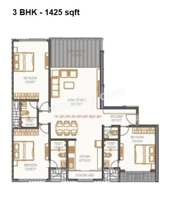 Unit plan - 1425 sq.ft.