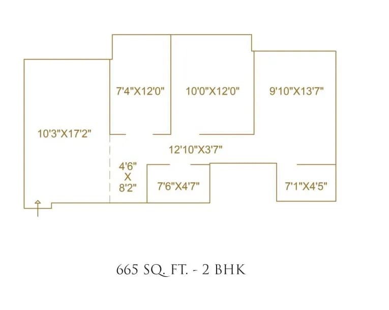 Unit plan - 665 sq.ft.