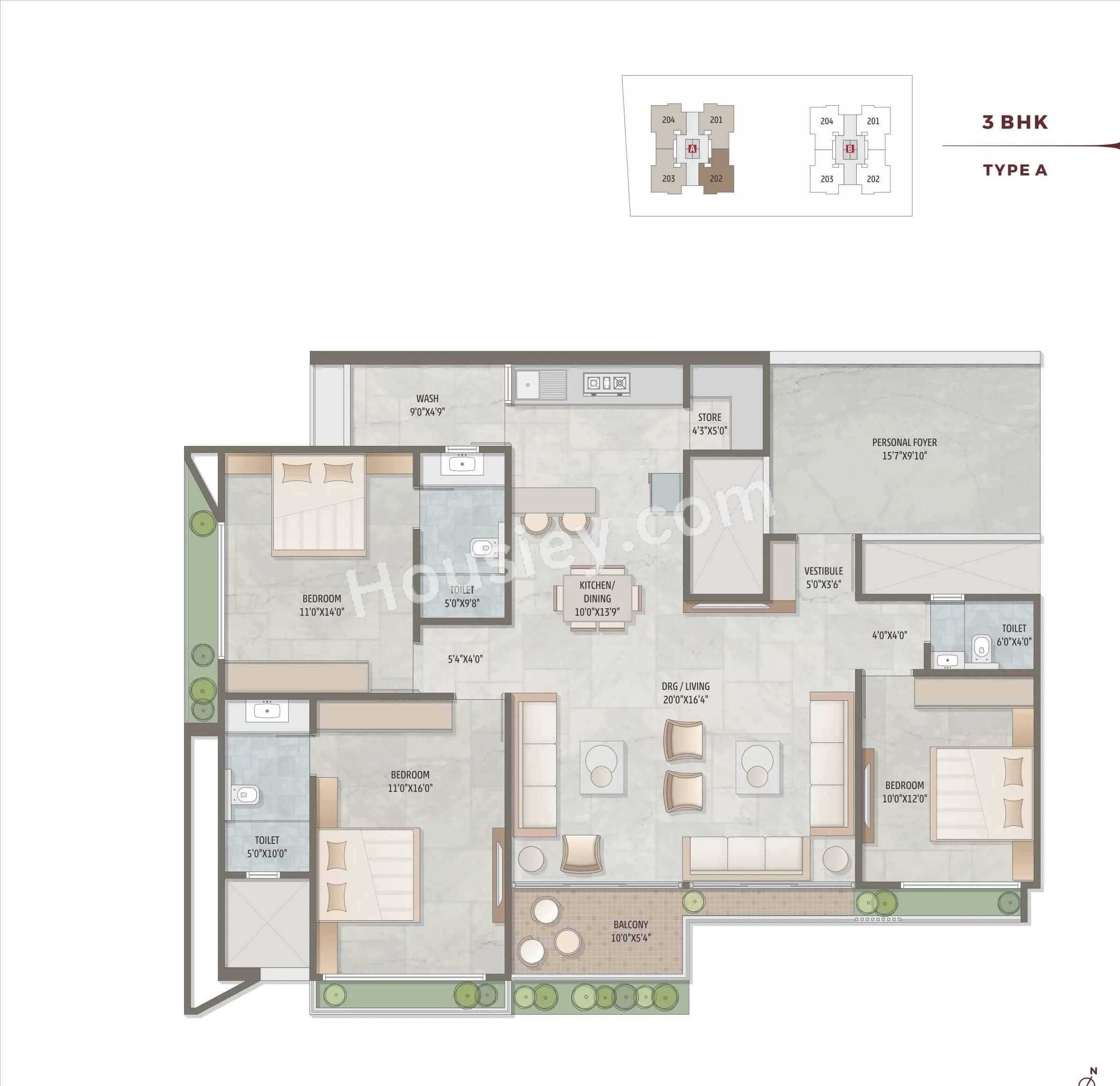 Unit plan - 1406 sq.ft.