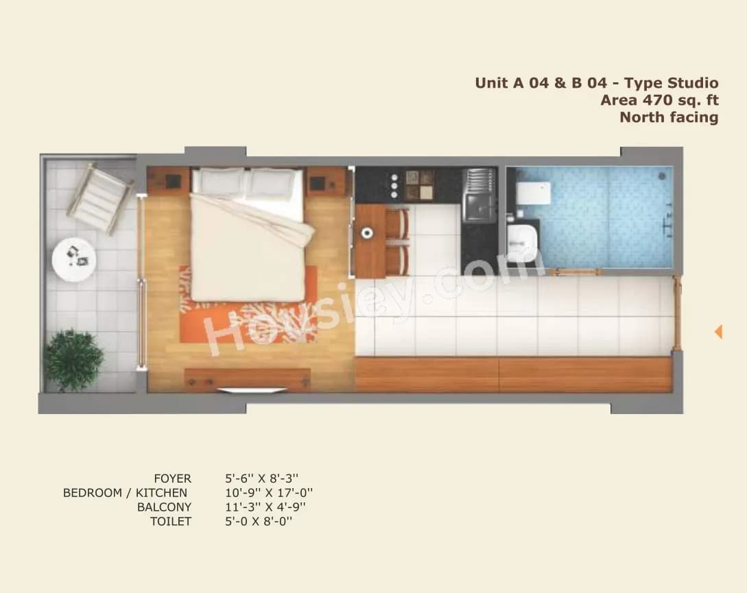 Unit plan - 329 sq.ft.