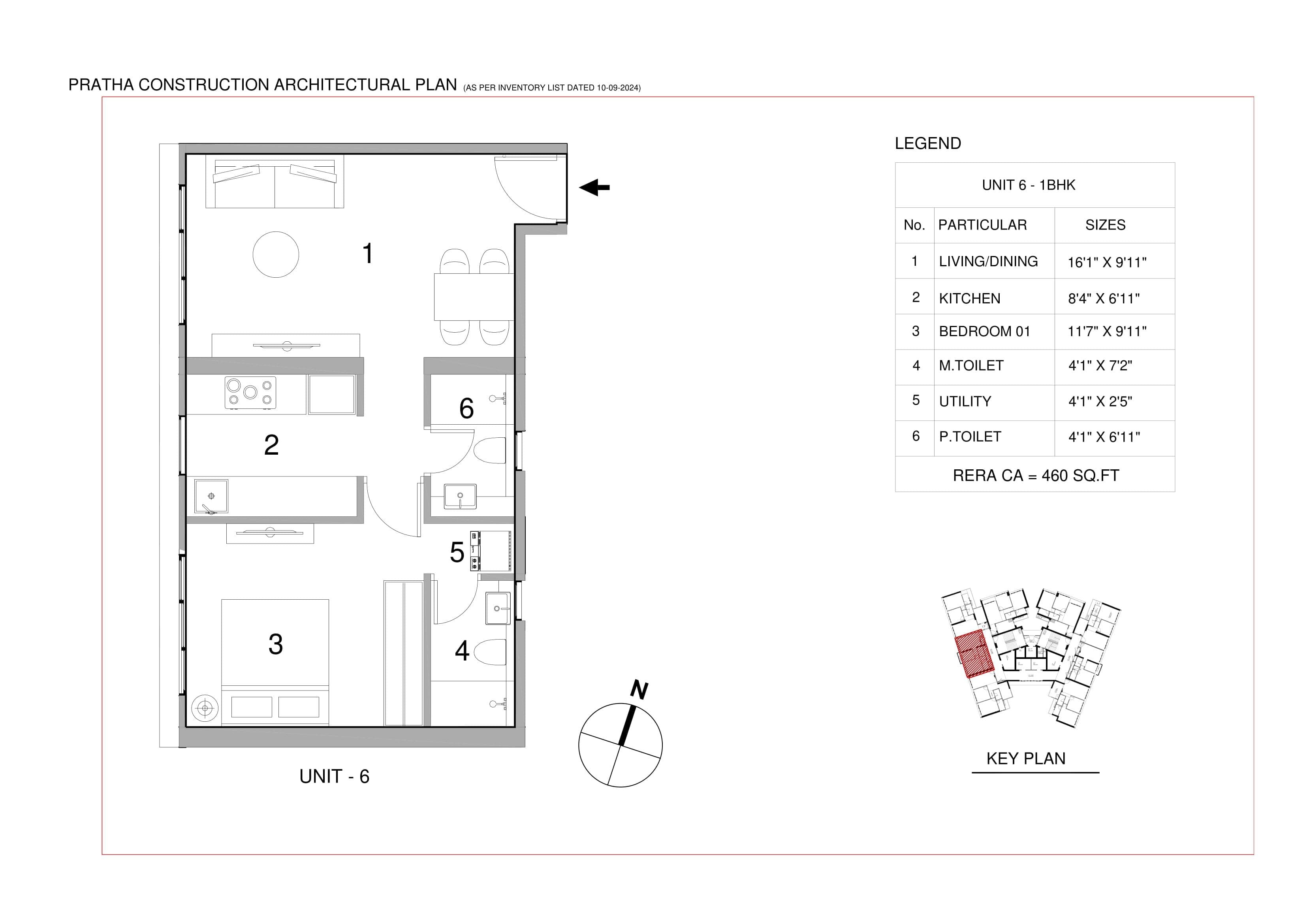 Unit plan - 460 sq.ft.