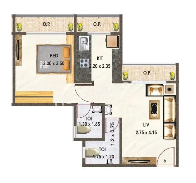 Unit plan - 391 sq.ft.