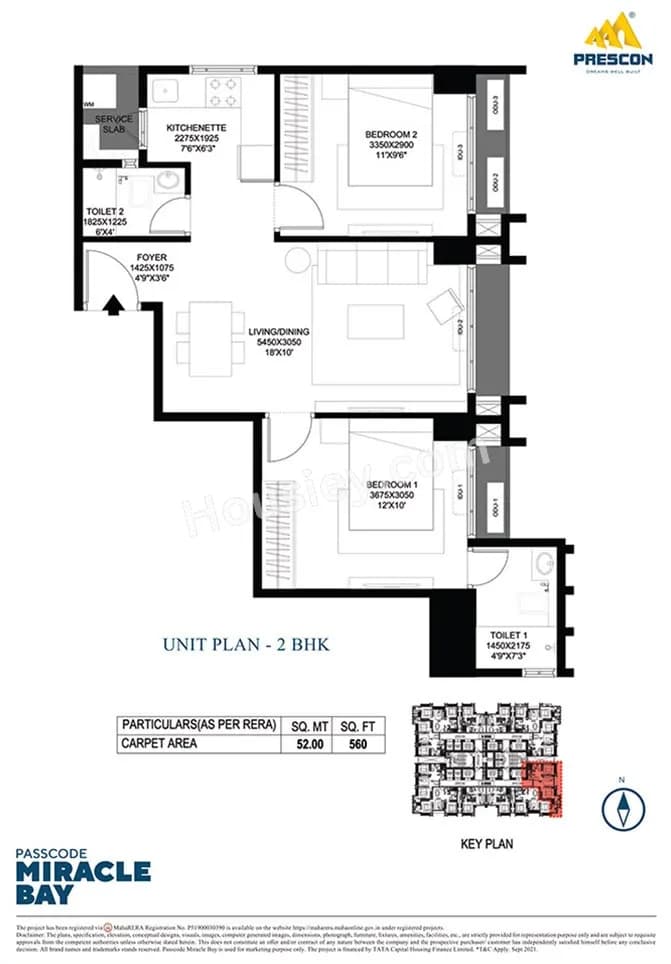 Unit plan - 560 sq.ft.