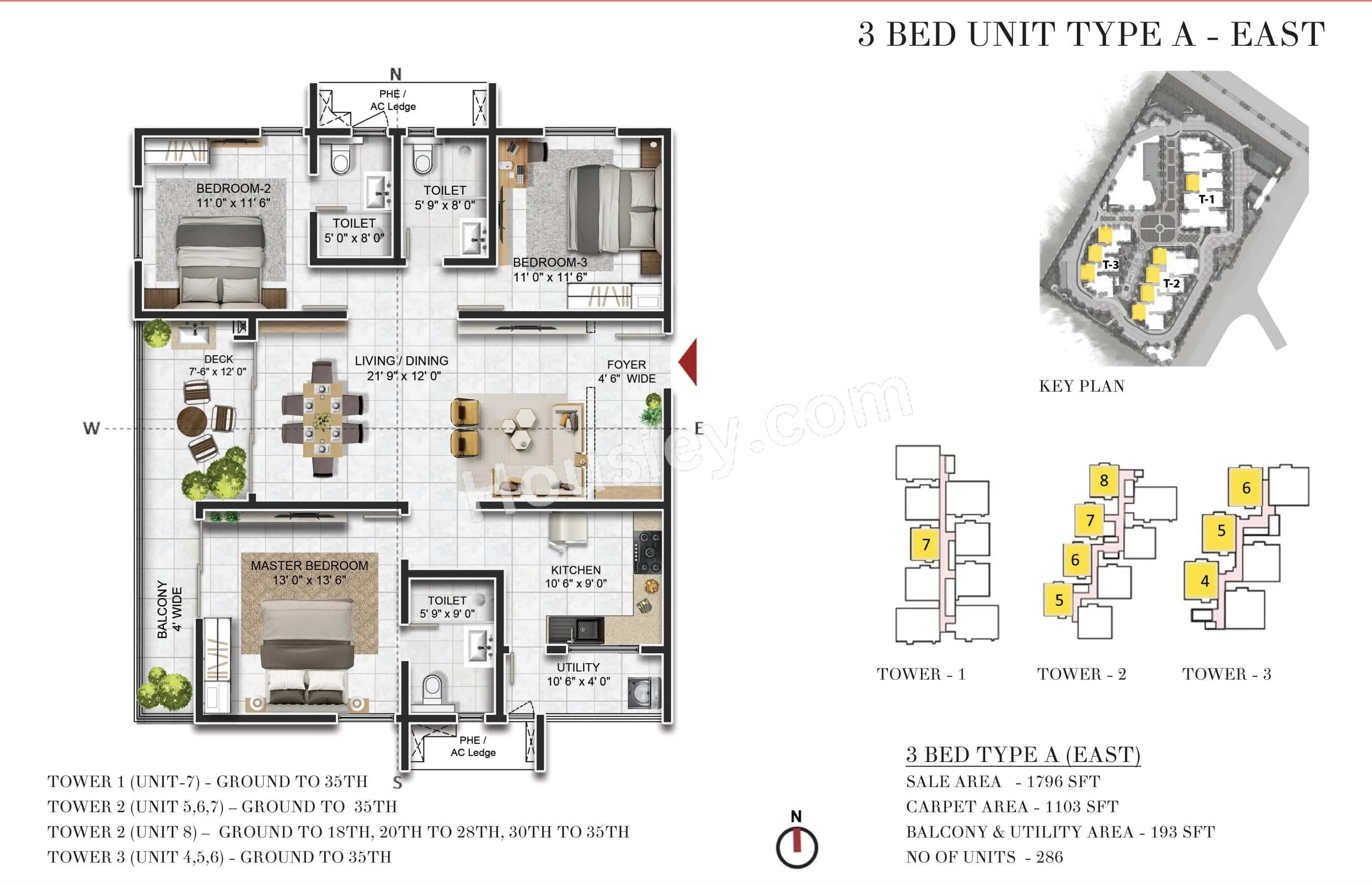 Unit plan - 1103 sq.ft.