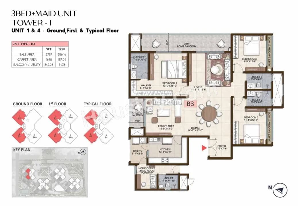 Unit plan - 1690 sq.ft.