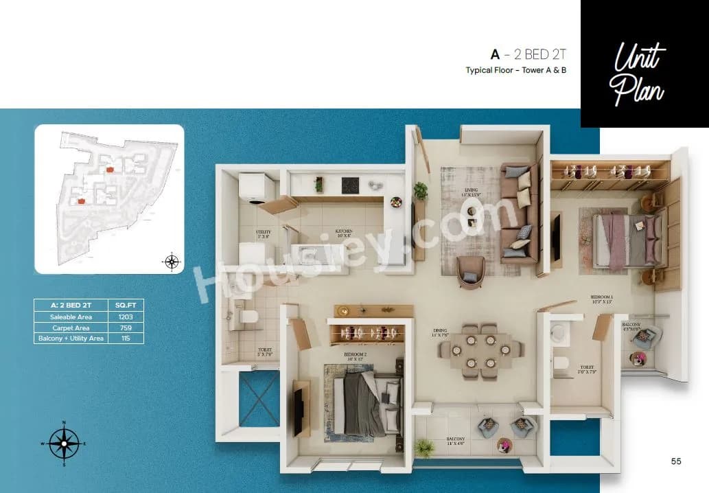 Unit plan - 759 sq.ft.