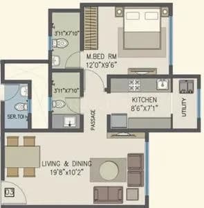 Unit plan - 460 sq.ft.