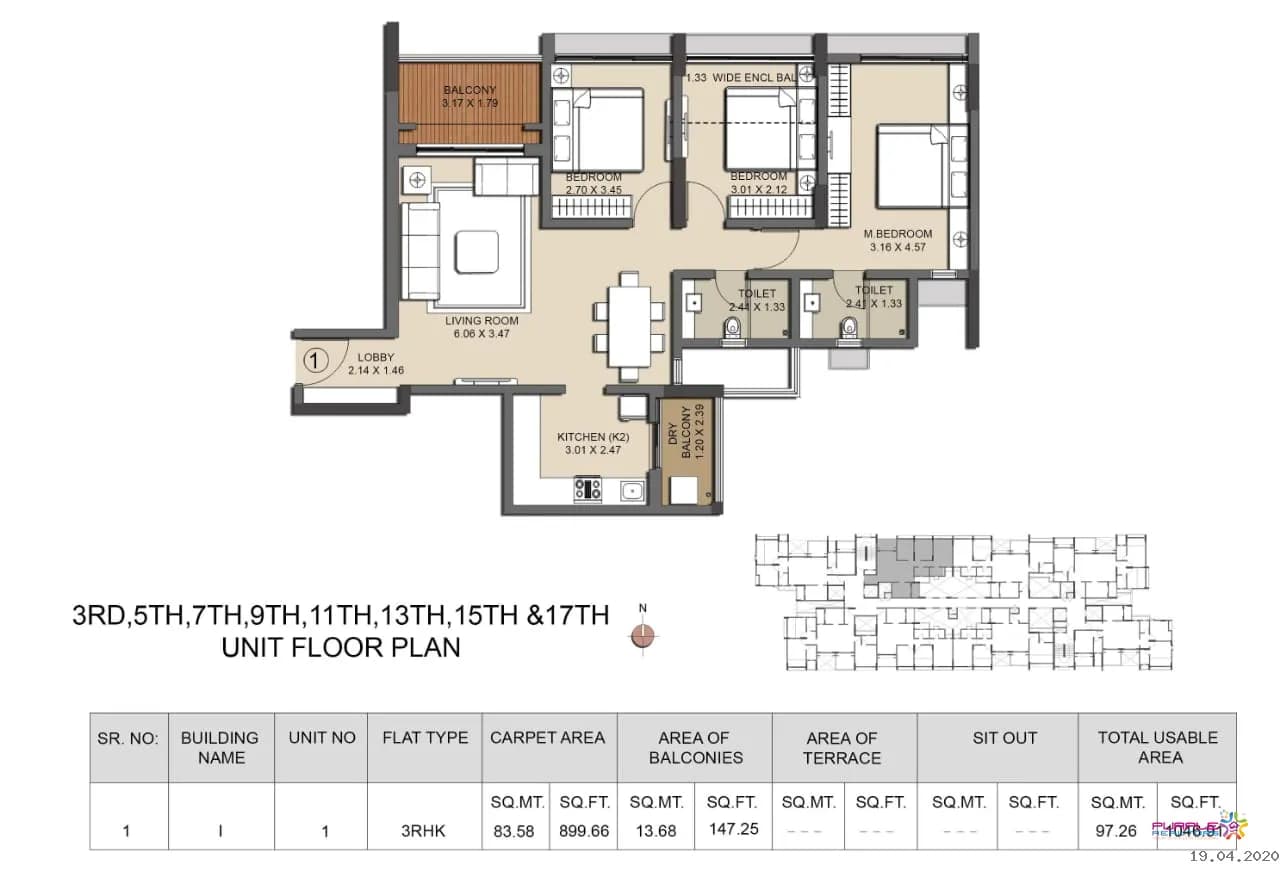 Unit plan - 1046 sq.ft.
