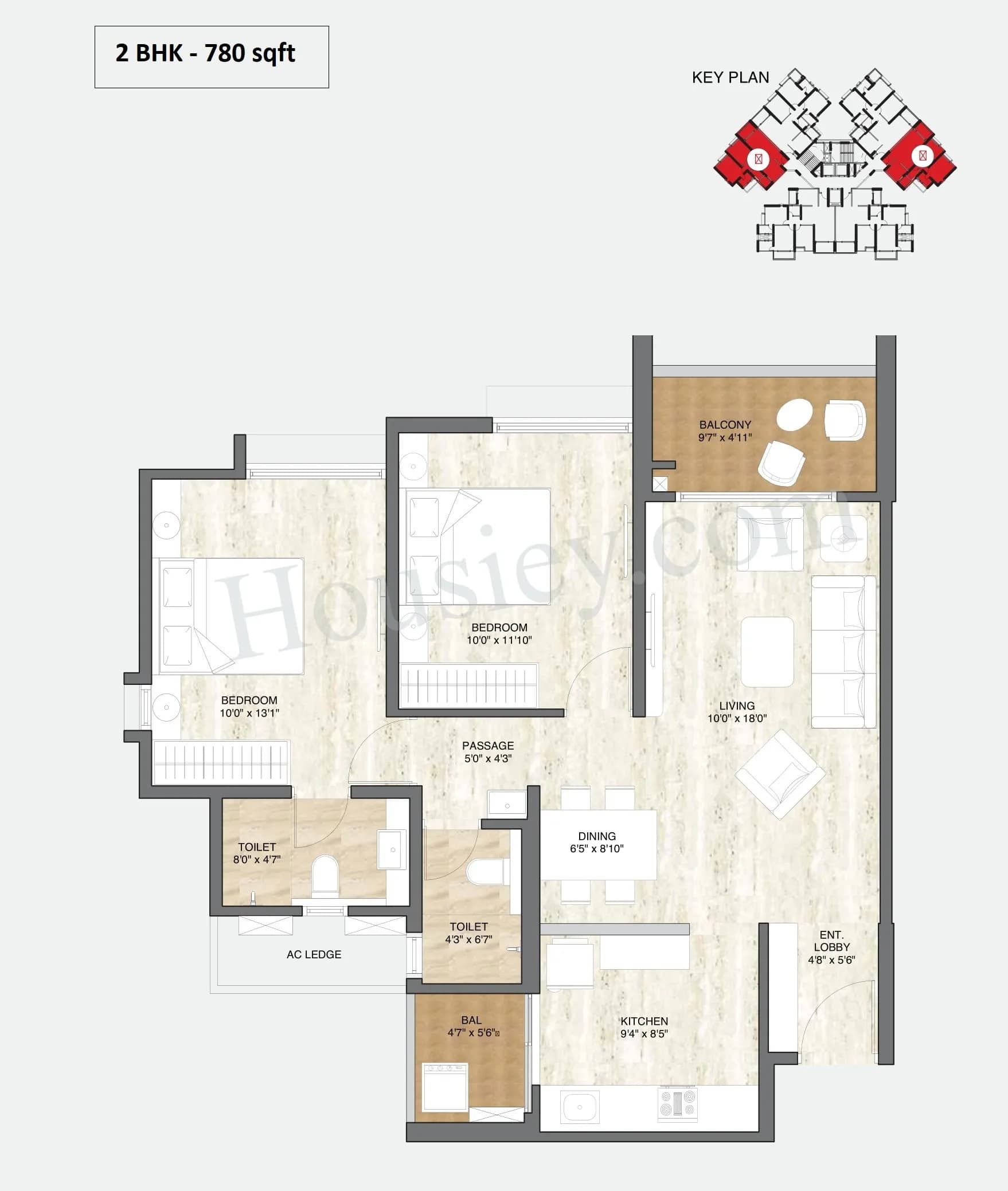 Unit plan - 780 sq.ft.