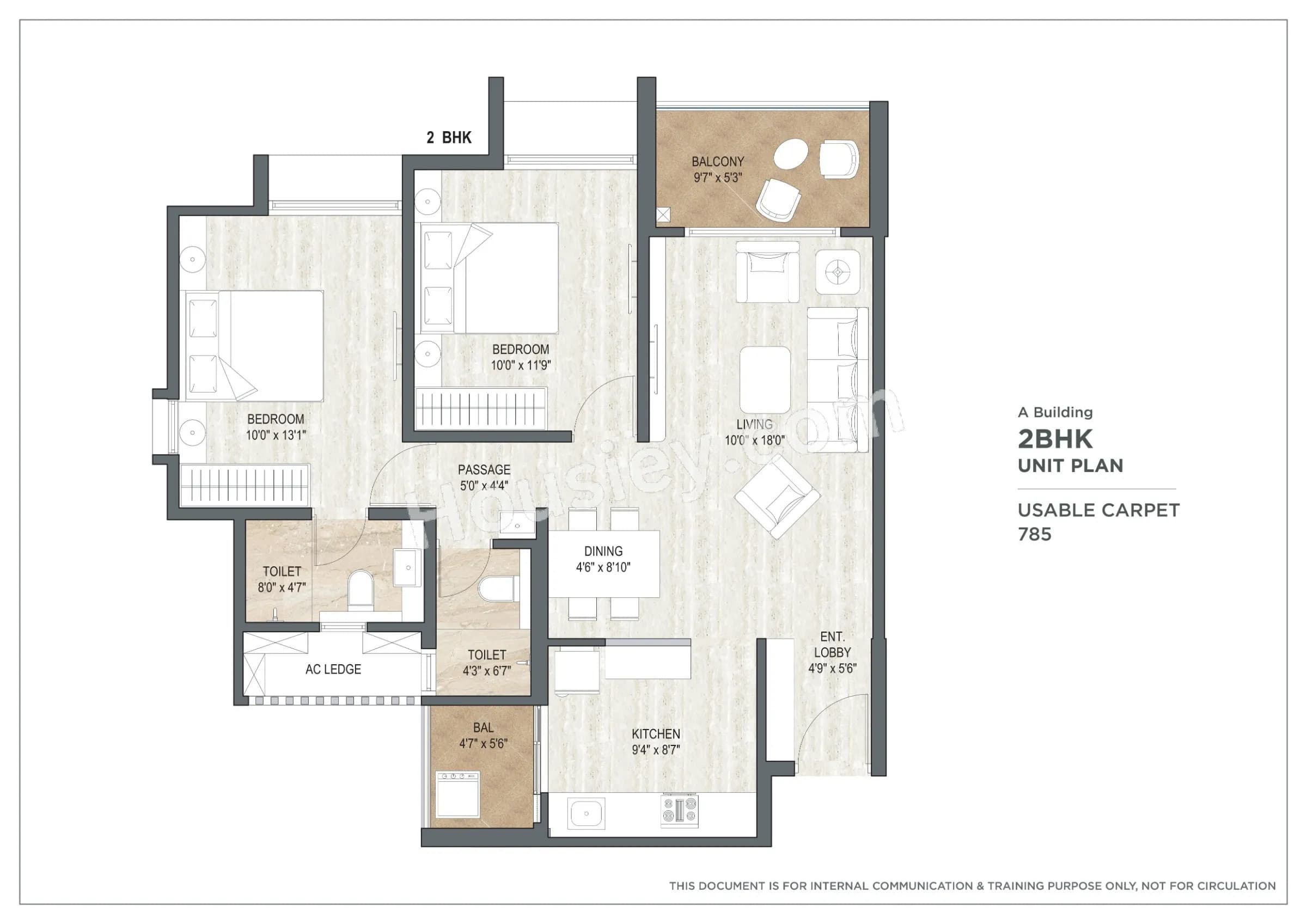Unit plan - 785 sq.ft.