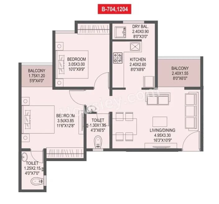 Unit plan - 692 sq.ft.