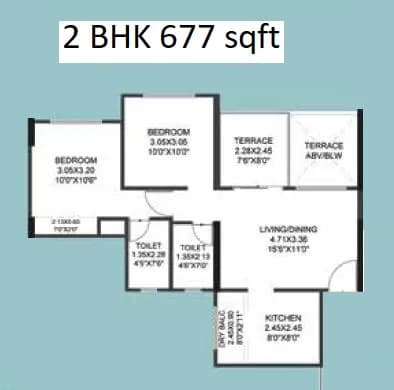 Unit plan - 667 sq.ft.