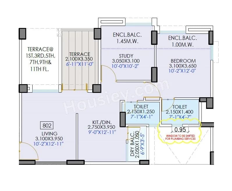 Unit plan - 665 sq.ft.