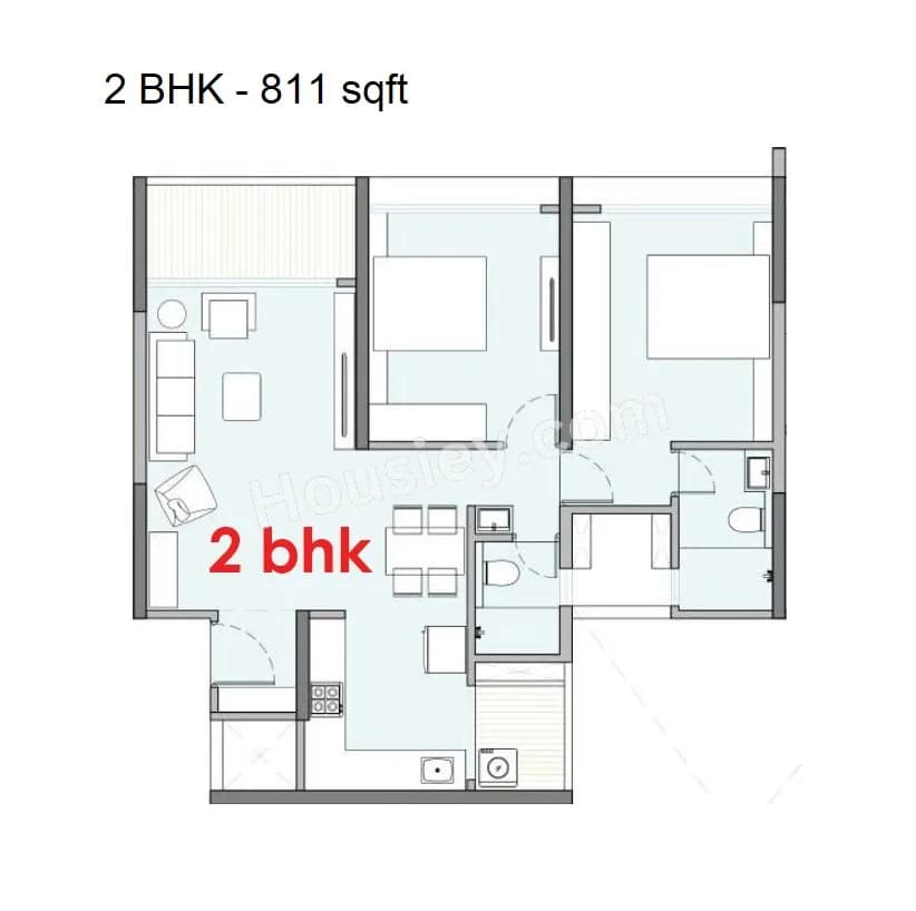 Unit plan - 811 sq.ft.