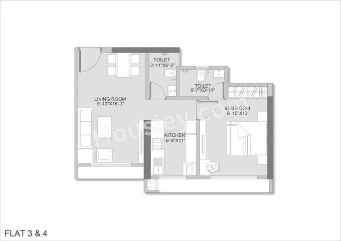 Unit plan - 429 sq.ft.