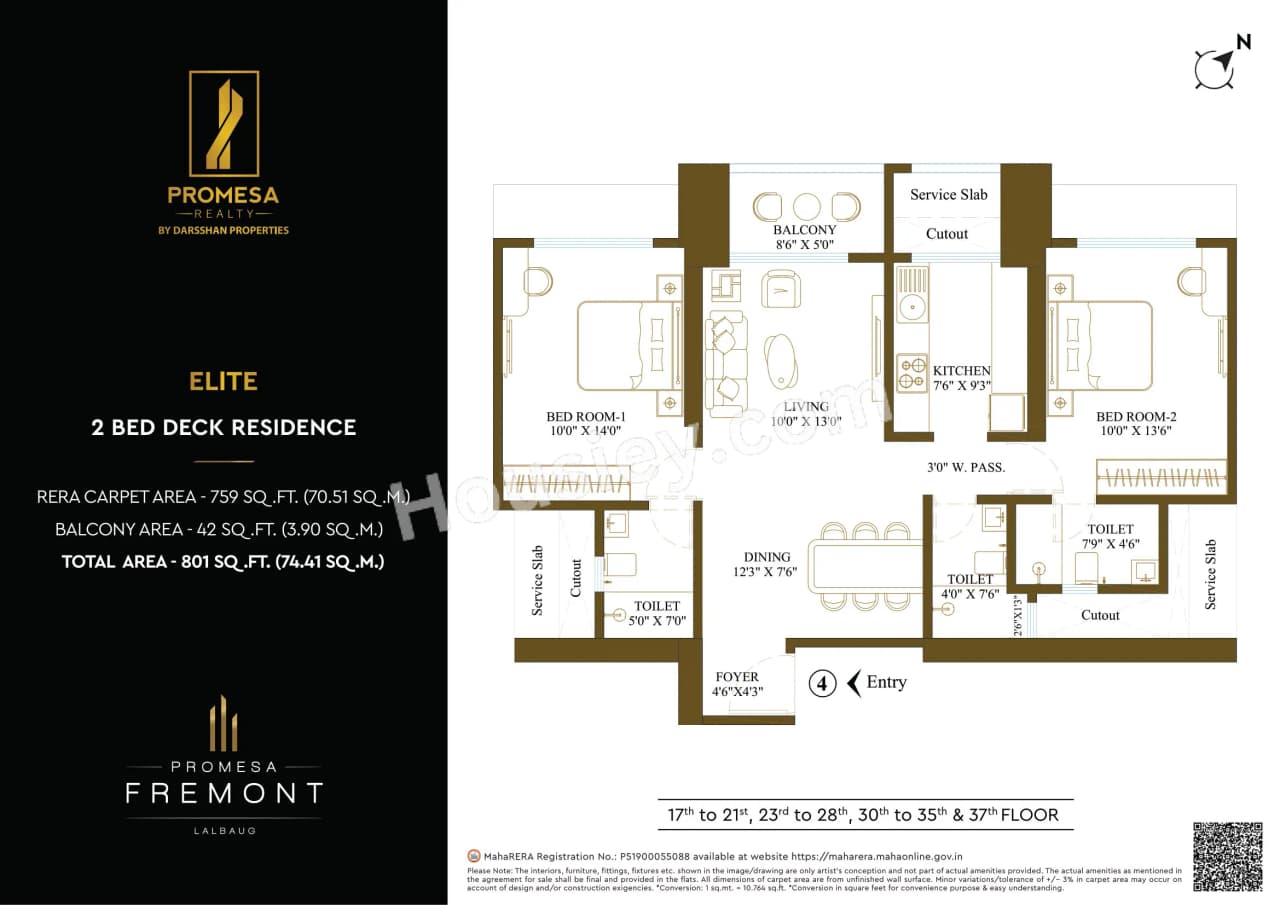 Unit plan - 801 sq.ft.