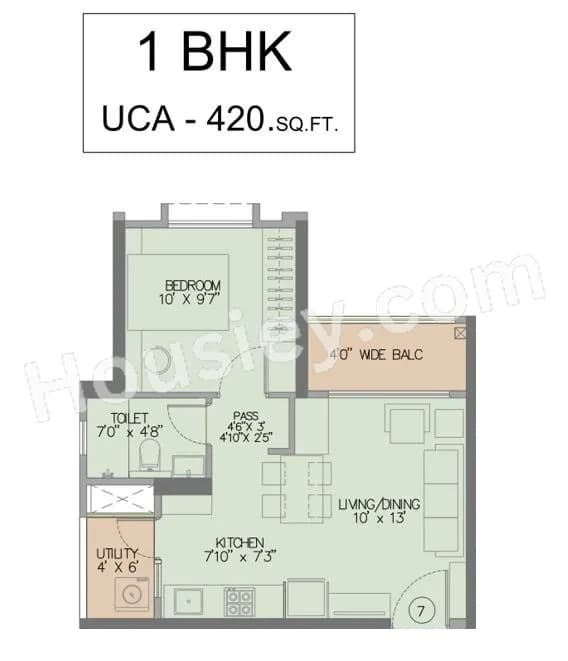 Unit plan - 421 sq.ft.