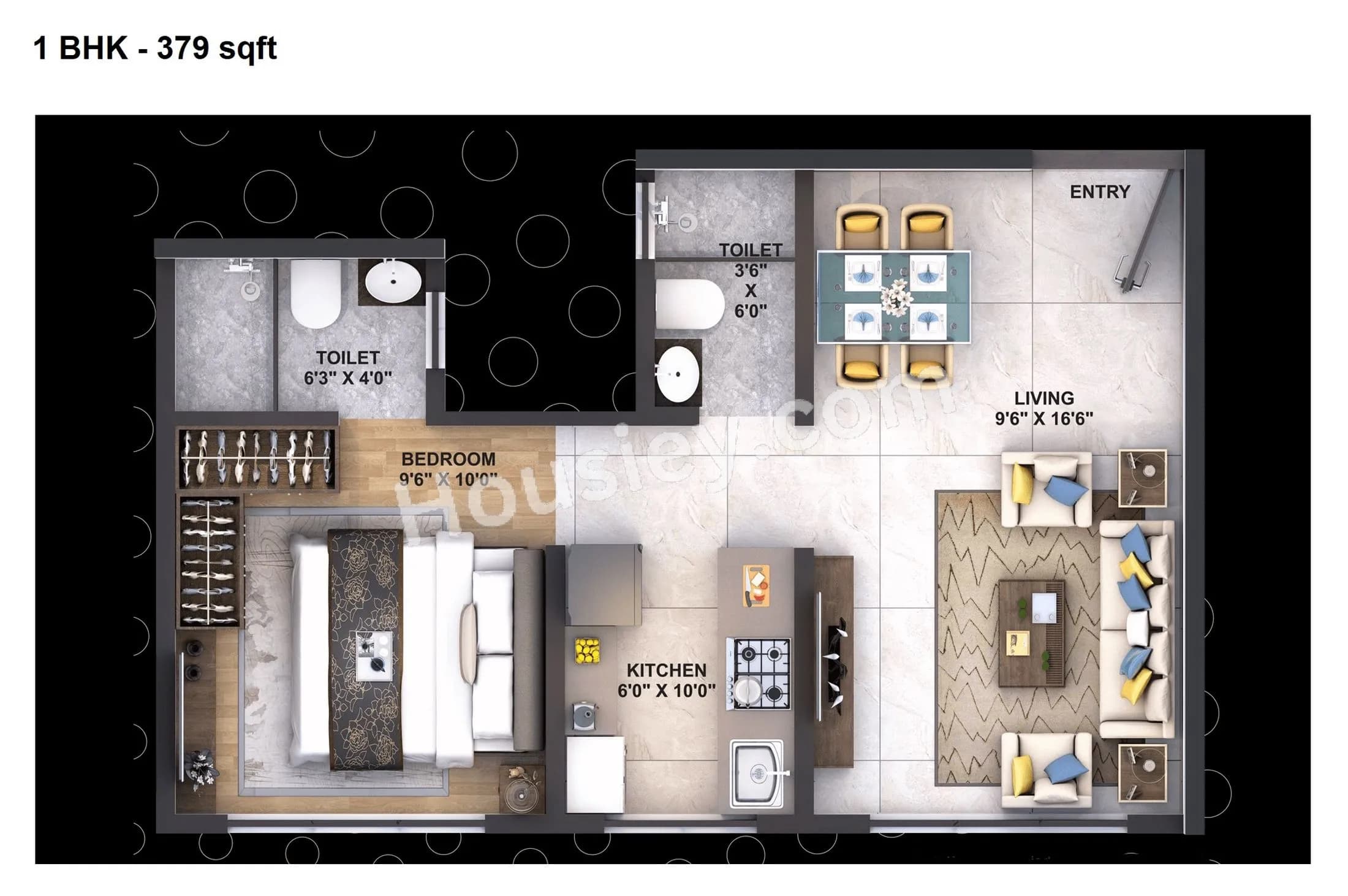 Unit plan - 379 sq.ft.