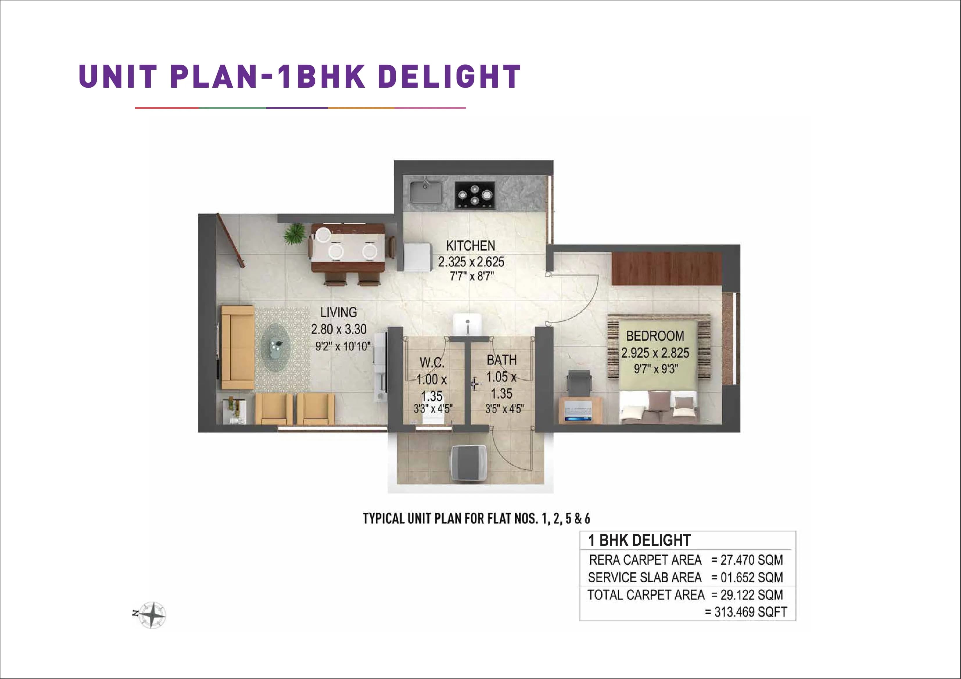 Unit plan - 313 sq.ft.